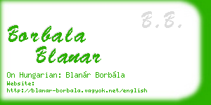 borbala blanar business card